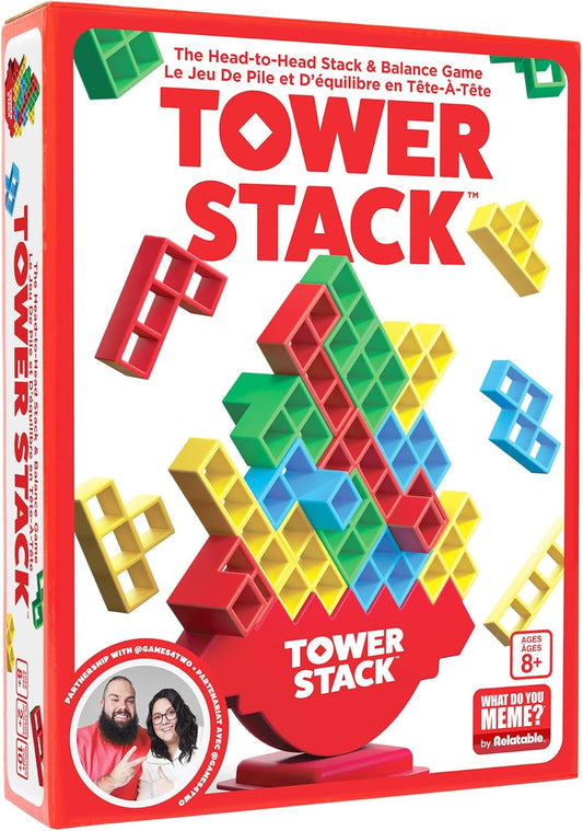 Interactive Tower Stacking Game for Kids and Adults Family Game Night with Blocks and Challenge Cards Ages 8+ - PuriLite