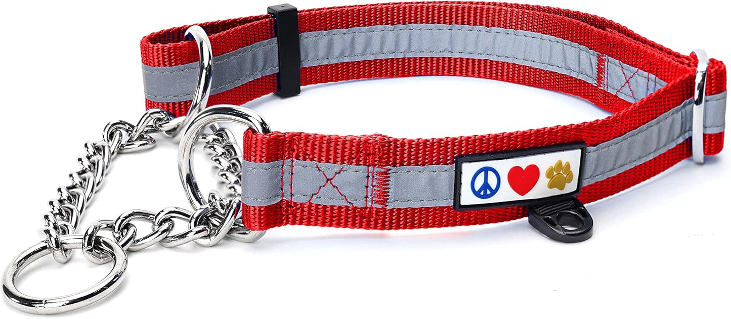 Pawtitas Chain Martingale Dog Collar Puppy Collar Reflective Dog Collar Training Dog Collar Behavioral Dog Chain Collar Collar Large Dog Collar Orange Dog Collar