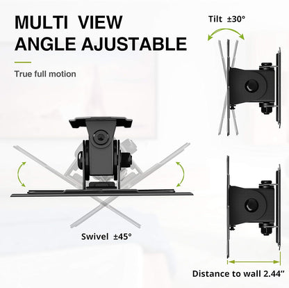 USX MOUNT TV Wall Mount Monitor Mount Bracket with Adjustable Tilt Swivel for 10inch to 26inch LED LCD OLED TVs and Monitors - VESA Size Up to 100x100mm and Weight Capacity Up to 22lbs-XMS002