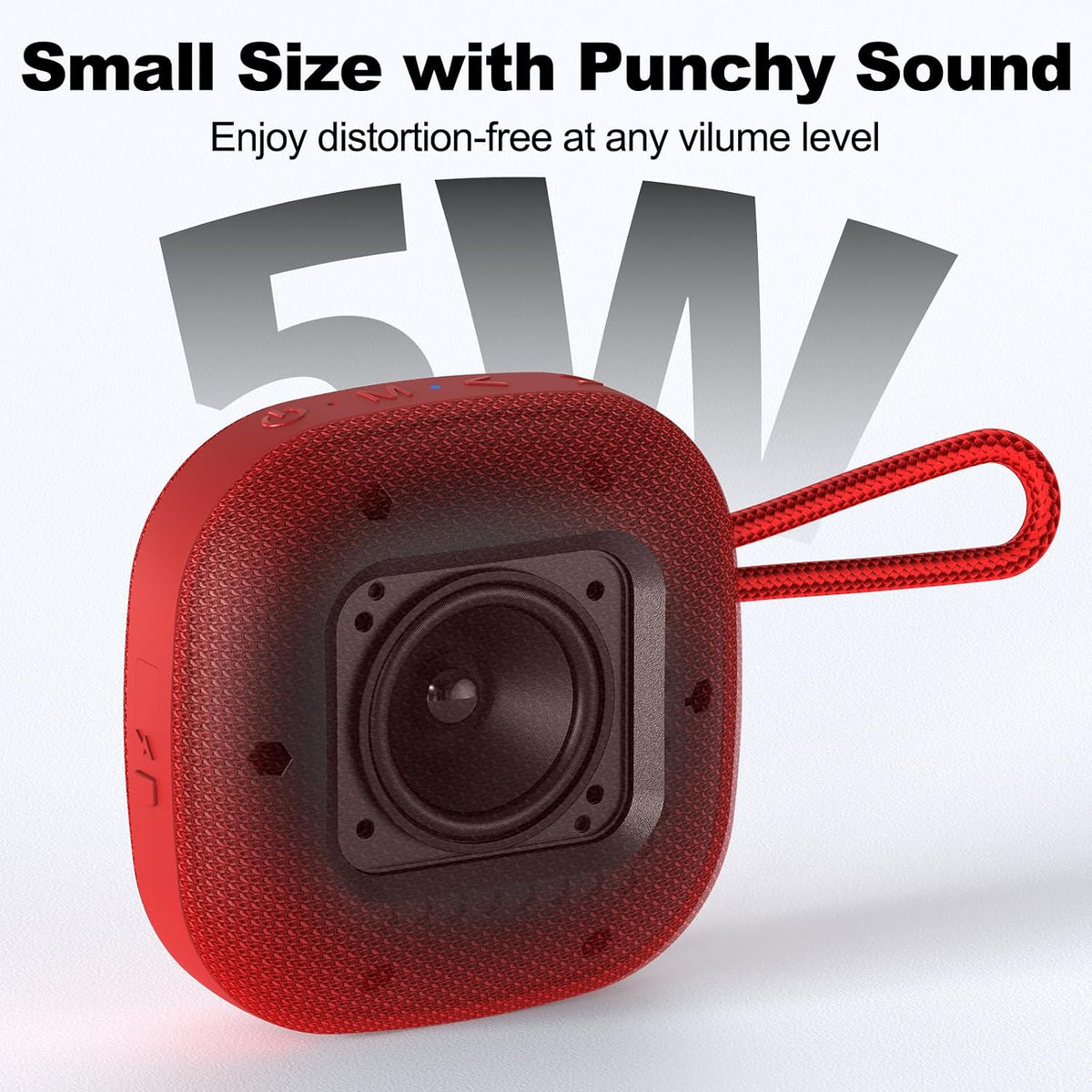 Bobtot Portable Bluetooth Speakers Wireless Speaker with Built-in Mic, Red