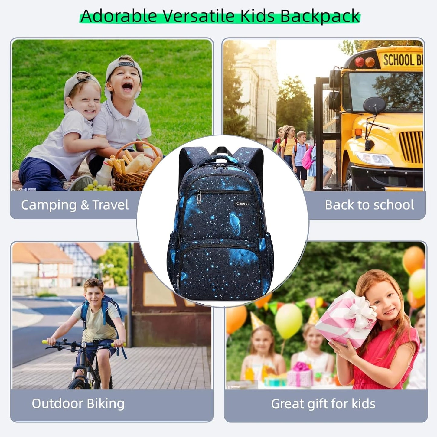 Kids Backpack for Boys Girls Nylon Elementary School Bags Durable Children Bookbags Casual Travel Back Pack