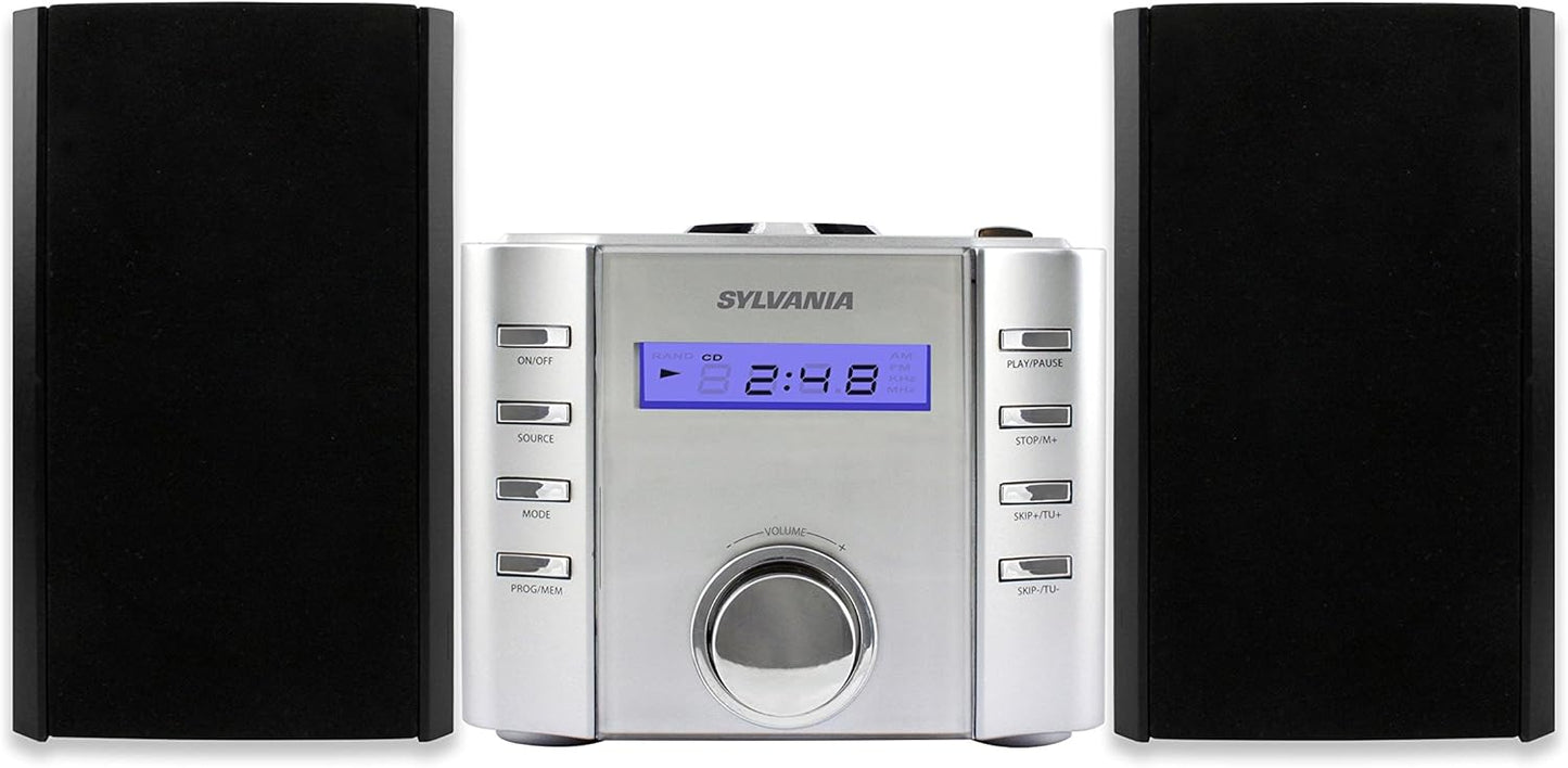 Sylvania SRCD804BT CD Microsystem with Radio & Bluetooth, Black