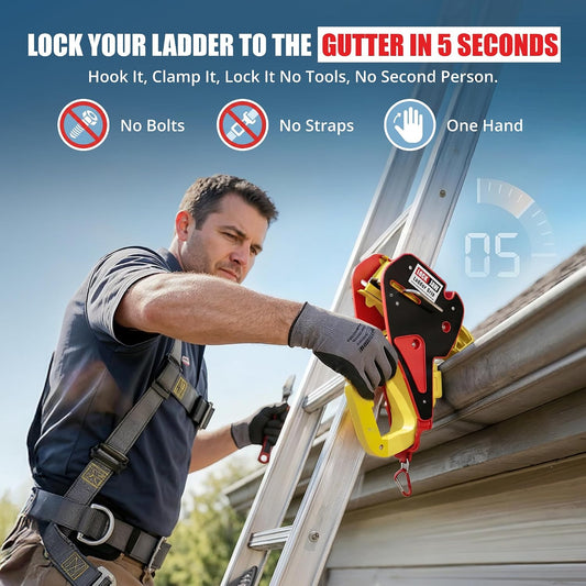 Lock Jaw Ladder Grip - Ladder Safety Clip - Feel secure on your ladders and climb safer by Ladder GripL8