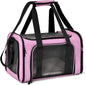SFBAIHEN Cat Carriers Dog Carrier Pet Carrier for Small Medium Cats Dogs Puppies up to 15 Lbs, TSA Airline Approved Small Dog Carrier Soft Sided, Collapsible Waterproof Travel Puppy Carrier (Pink)