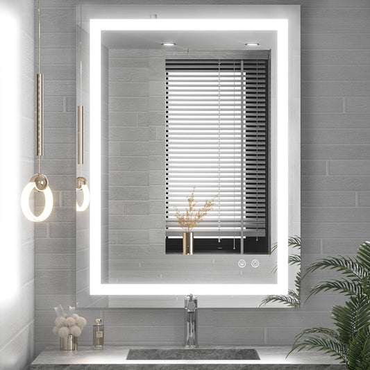 TETOTE 36 x 28 Bathroom LED Mirror Bedroom LED Mirror Fashion Style Vanity Makeup Mirror Dimmable Anti-Fog Wall Mounted Birthday Gift Housewarming Gift Wedding Gift - PuriLite