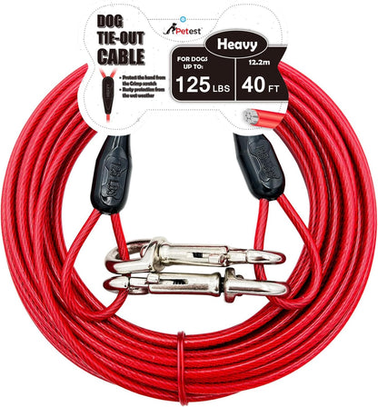 Petest 25ft Reflective Tie-Out Cable for Small Dogs Up to 35 Pounds