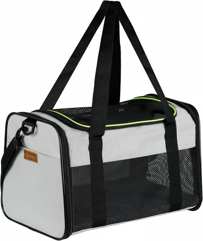 Akinerri Airline Approved Pet Carriers,Soft Sided Collapsible Pet Travel Carrier for Medium Puppy and Cats (Medium, Blue)