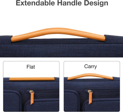 MOSISO 360 Protective Laptop Sleeve Compatible with MacBook Air/Pro, 13-13.3 inch Notebook, Compatible with MacBook Pro 14 inch M3 M2 M1, Side Open Bag with 4 Zipper Pockets&Handle, Black - PuriLite