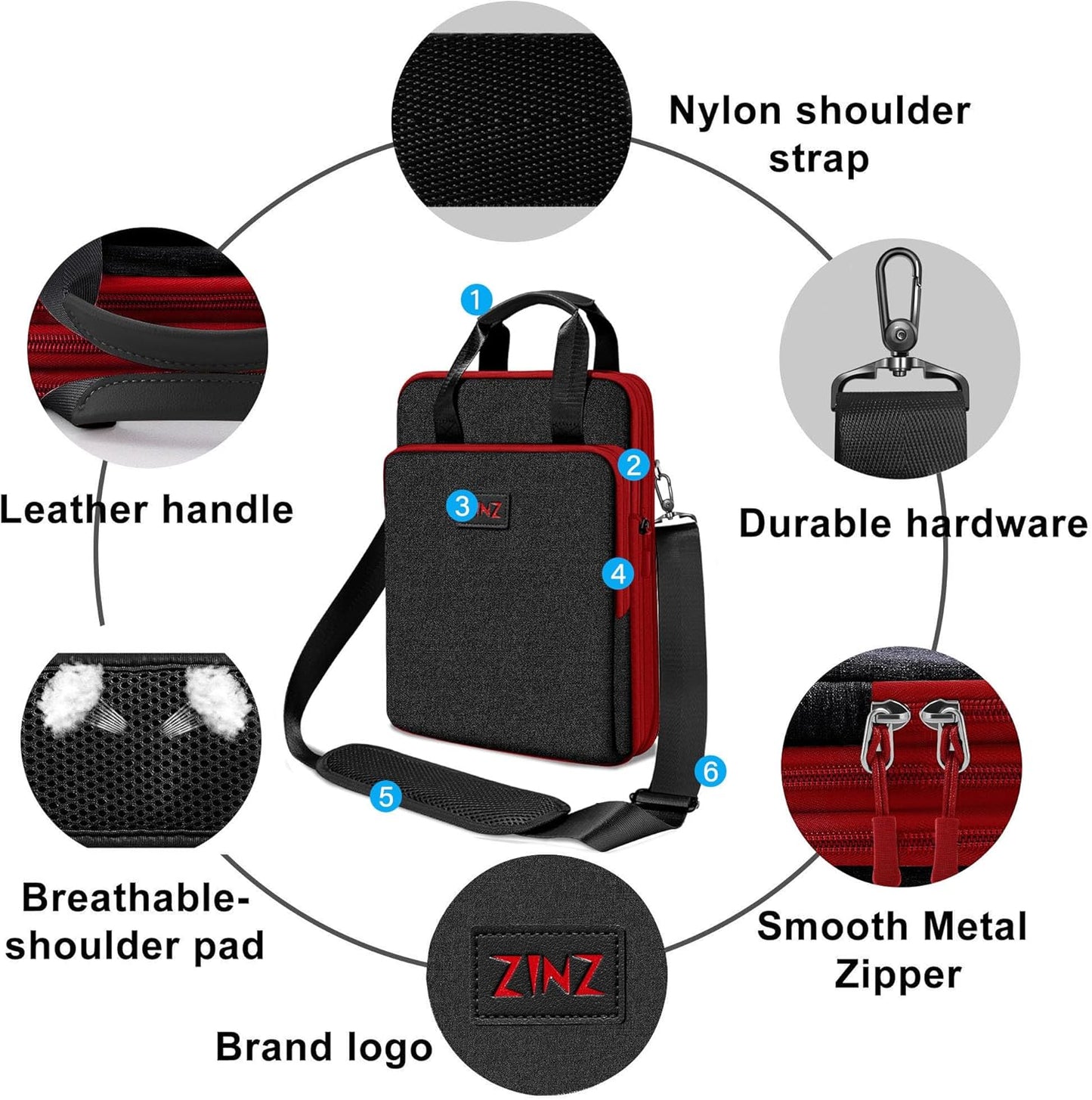 ZINZ Slim & Expandable Case 12.9 13 inch Travel Laptop Shoulder Bag for MacBook Air 13" M3/M2/M1, MacBook Pro 13" M2/M1, iPad Pro 12.9"/13"/11", iPad Air 13",L01G03 - PuriLite