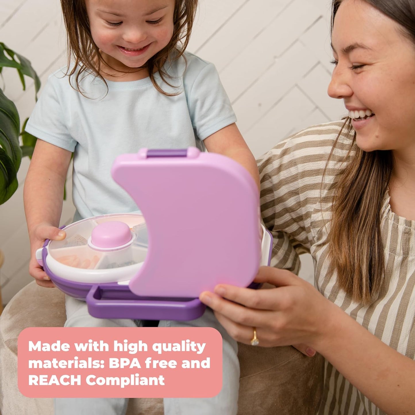 GoBe Kids Lunchbox - Reusable Snack Container with 5 Compartment Dispenser and Lid | BPA and PVC Free | Dishwasher Safe | No Spill, Leakproof