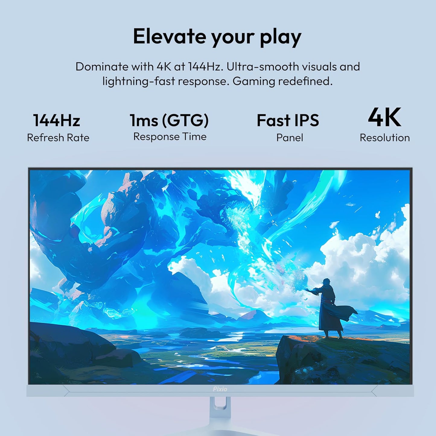Pixio PX248 Wave 24 inch 200Hz Refresh Rate FHD 1080p Resolution Fast IPS Panel 1ms GTG Response Time Adaptive Sync Gaming Monitor with Adaptive Sync