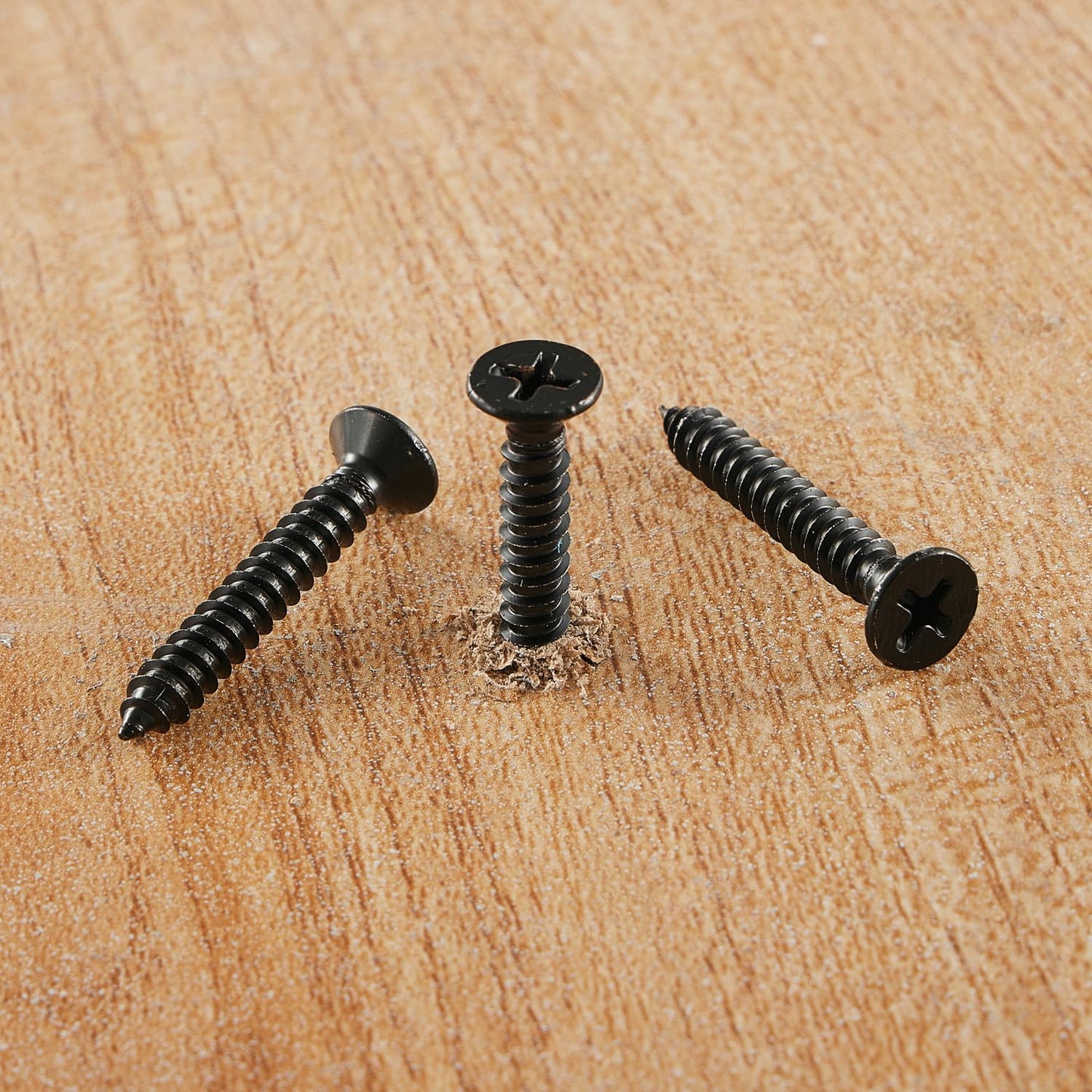 GOHODOMINO #4 x 1/2" Wood Screw 100Pcs, Stainless Steel 304 (18-8) Screws Flat Head Phillips Fast Self Tapping Drywall Screws Black Oxide