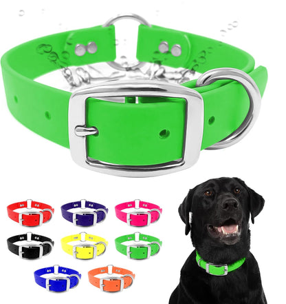 Regal Dog Products Small Orange Waterproof Dog Collar and Leash Set - Vinyl Coated, Biothane Puppy Pet Training Collar with Heavy Duty Center Ring & 5'ft Leash - Other Sizes for Medium & Large Dogs