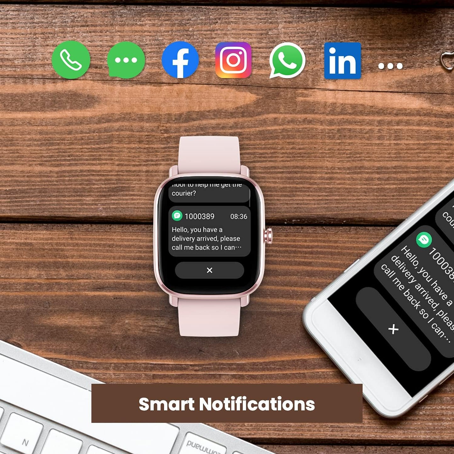 Amazfit GTS 2 Mini in Pink Smartwatch GPS Fitness Tracker for Men Women, Alexa Built-in, 14 Days Battery Life, 70+ Sports Modes, Blood Oxygen Heart Rate Sleep Monitor, AMOLED Screen, 5 ATM Waterproof