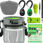 Dog Training Kit - Treat Pouch, Pet Training Fanny Pack, 2 Puppy Training Clickers, Ultrasonic Silent Whistle, 2-in-1 Whistle Clicker, Clicker Training Guide Booklet, Dog Poop Bag (Grey)