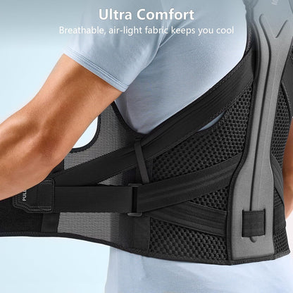 Y-shaped Bionic Posture Corrector with Armpit Pads for Full Back Support, Adjustable Back Brace for Upper Lower Back Pain Relief Hunchback Correction, Men Women(Black,M)