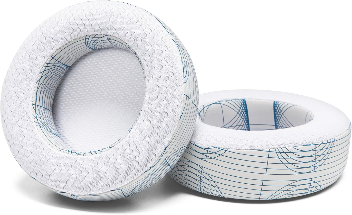 WC Freeze Virtuoso - Hybrid Fabric Cooling Gel Replacement Earpads for Corsair Virtuoso Gaming Headset, Made by Wicked Cushions, Improved Durability, Thickness and Sound Isolation | Cyan Prism