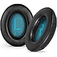 SoloWIT Earpads Cushions for Bose Headphones, Replacement Ear Pads for Bose QuietComfort 15 QC15 QC25 QC2 QC35/Ae2 Ae2i Ae2w/SoundTrue & SoundLink Around-Ear Series - QC25 PL Black&Blue
