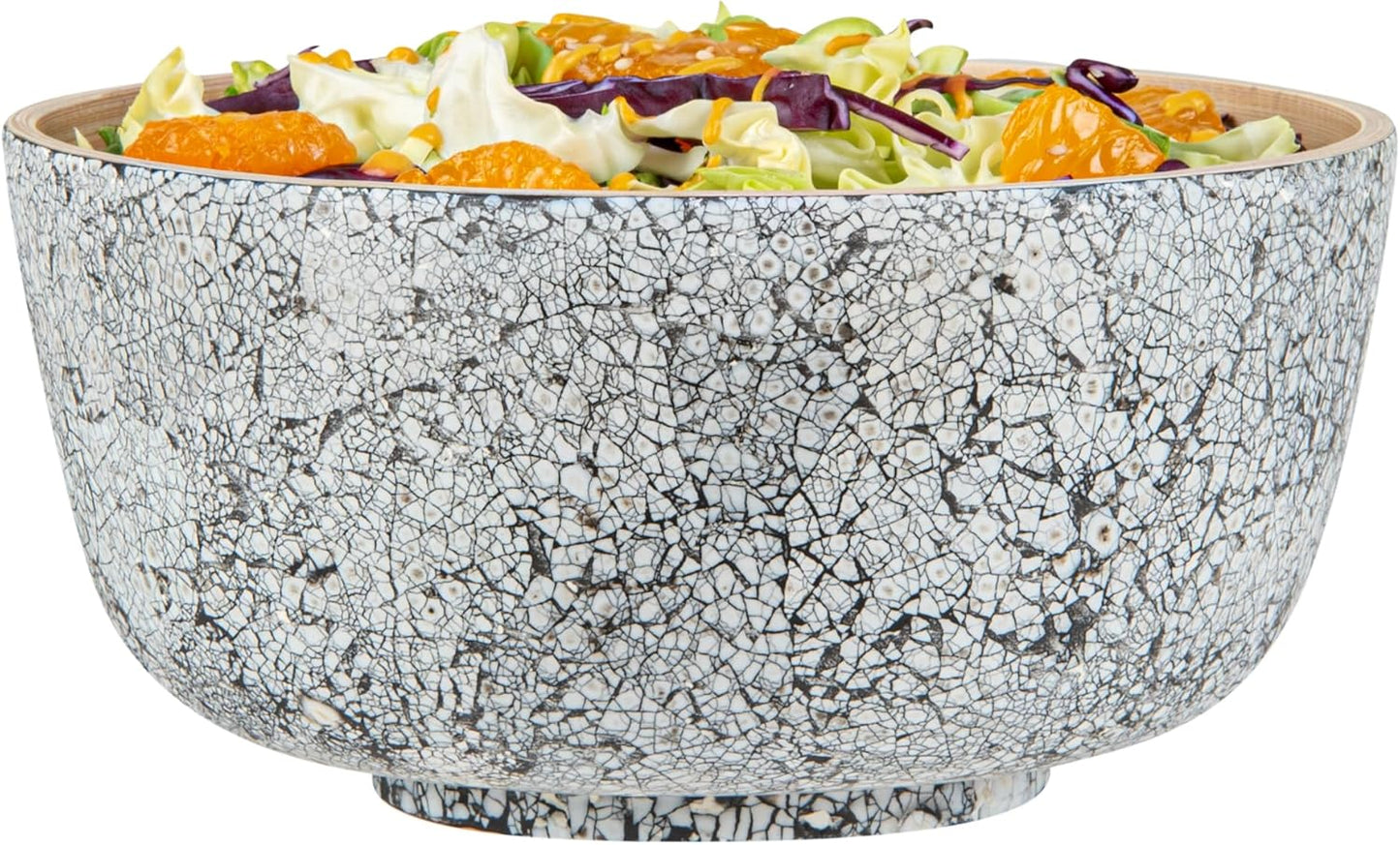 Restaurantware-Bambuddha 51 Ounce Extra Large Salad Bowl, 1 Heavy-Duty Round Salad Bowl - Sustainable, Reusable, Blue Bamboo Serving Dish, for Serving Salads, Fruits, and Appetizers