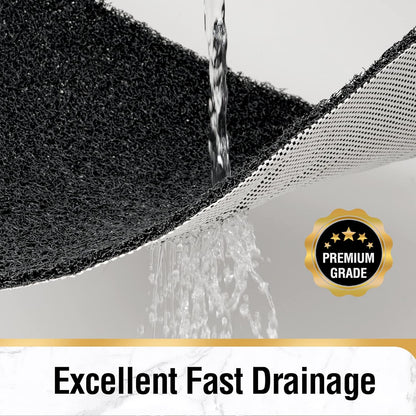 HITSLAM Shower Mat Non Slip, 24 x 16 Inch Bathtub Mat Non Slip with Drain, Soft PVC Loofah Bath Mat for Tub, Quick Drying Bathroom Shower Mat, Grey