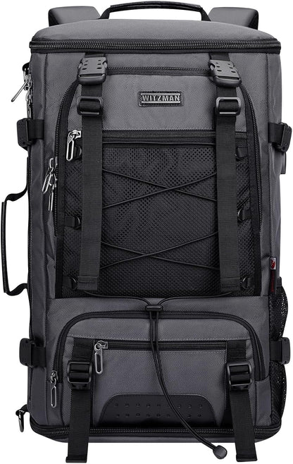 WITZMAN Travel Backpack for Men Large Carry on Backpack Convertible 3 in 1 Bags with Shoe Compartment Fit 17 Inch Laptop(B689 Silvery Grey)