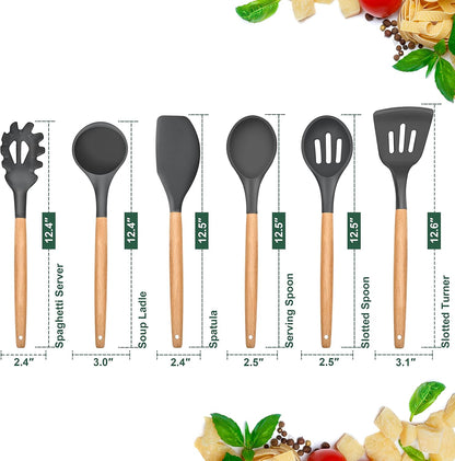 Purilite Select 6-Piece Silicone Cooking Utensil Set