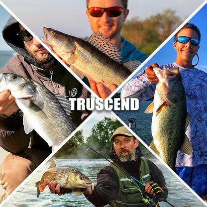 TRUSCEND Fishing Spinners with Unique Double Spoons, Nano-Plated Rooster Tail Fishing Lures with Copper Body & Blade, Great Action Blade Bait for Bass Trout Walleye, Freshwater Ice Fishing Jigs