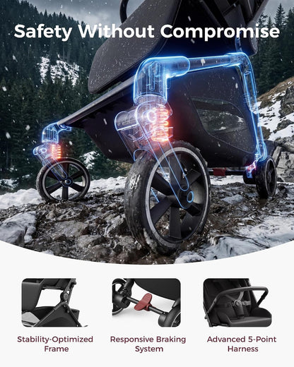 Momcozy TuckGo Lightweight Travel Stroller, One Click Fold for Toddlers 6M-3Y, 33L Bottom Storage, Compact Easier Air Travel, Travel Bag Included, 3-Position Recline, UPF 50+ Canopy, 5-Point Harness