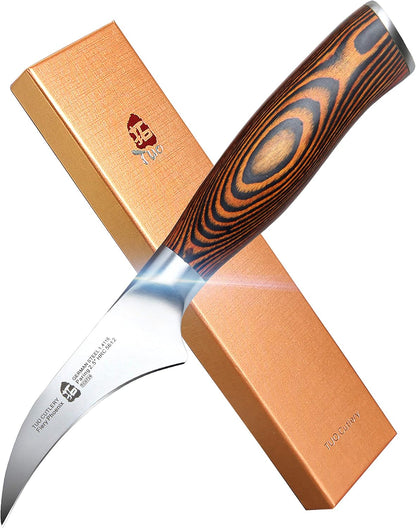 TUO Boning Knife - Razor Sharp Fillet Knife - High Carbon German Stainless Steel Kitchen Cutlery - Pakkawood Handle - Luxurious Gift Box Included - 7 inch - Fiery Phoenix Series