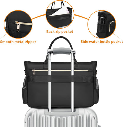 Laptop Tote Bag, Middle Size Computer Messenger Teacher Bag with 15.6'' Padded Laptop Sleeve - PuriLite
