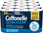 Cottonelle Toilet Paper, 24 Family Mega Rolls = 132 Regular Rolls (4 Packs of 6), Ultra Clean, Strong Bathroom Tissue, 353 Sheets per Roll, Packaging May Vary | Equals 132 Regular Rolls, 4-Pack of 6, Strong, Flushable, Plant Based, Packaging May Vary