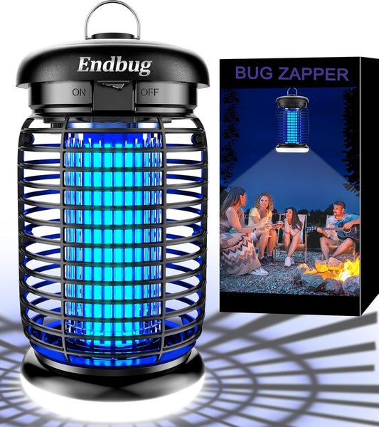 Endbug Bug Zapper Outdoor with LED Light, Mosquito Zapper Outdoor, 4200V Electric Bug Zapper, 5ft Power Cord, IPX6 Waterproof Fly Trap, 2-in-1 Fly Zapper Indoor for Patio Garden Backyard Home, Plug in - PuriLite