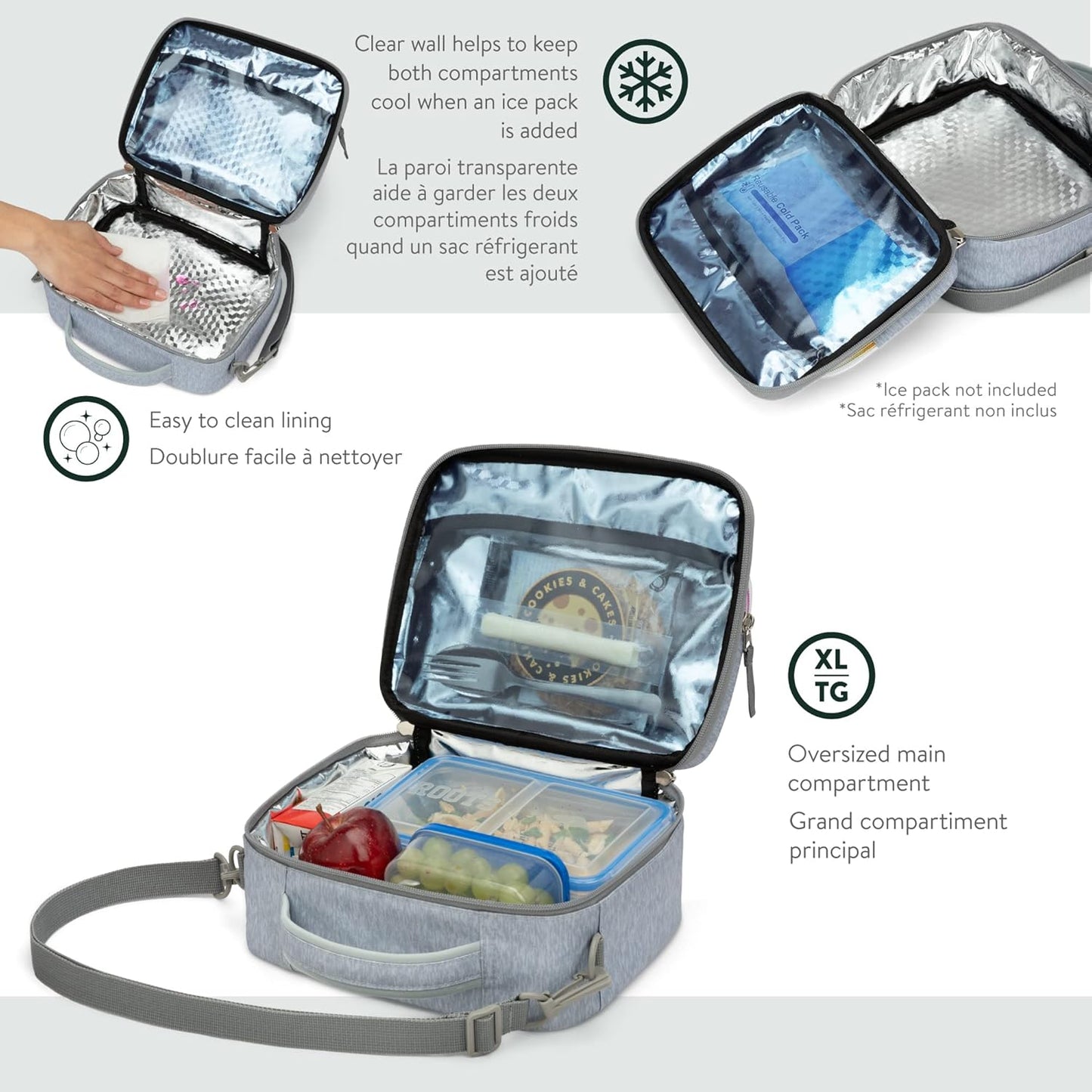 Roots Athletic 3-in-1 Matching Water Resistant Teen Backpack and Lunch Bag Set with Bonus Pencil Case - Made from 100% Recycled Fabrics - 34 litres, Blue Black Navy Camo, XL