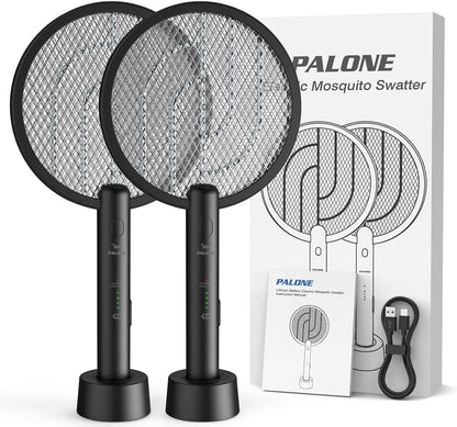 PALONE Bug Zapper Racket 3000V Electric Swatter 3 Layers Lamp Indoor Zapper Without Waving Hands for Kitchen, Home, Garden and Outdoors