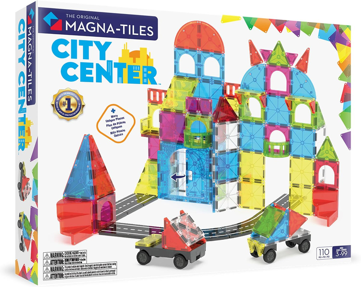 MAGNA-TILES� City Center 110-Piece Magnetic Construction Set, The Original Magnetic Building Brand