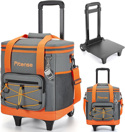 Fitense Soft Cooler Bag Insulated 50 Cans/33L, 27 Cans/20L Camping Cooler 4-Layer Leakproof, Collapsible Portable Lunch Cooler for Beach, Travel, Picnic, Grocery, Kayaking