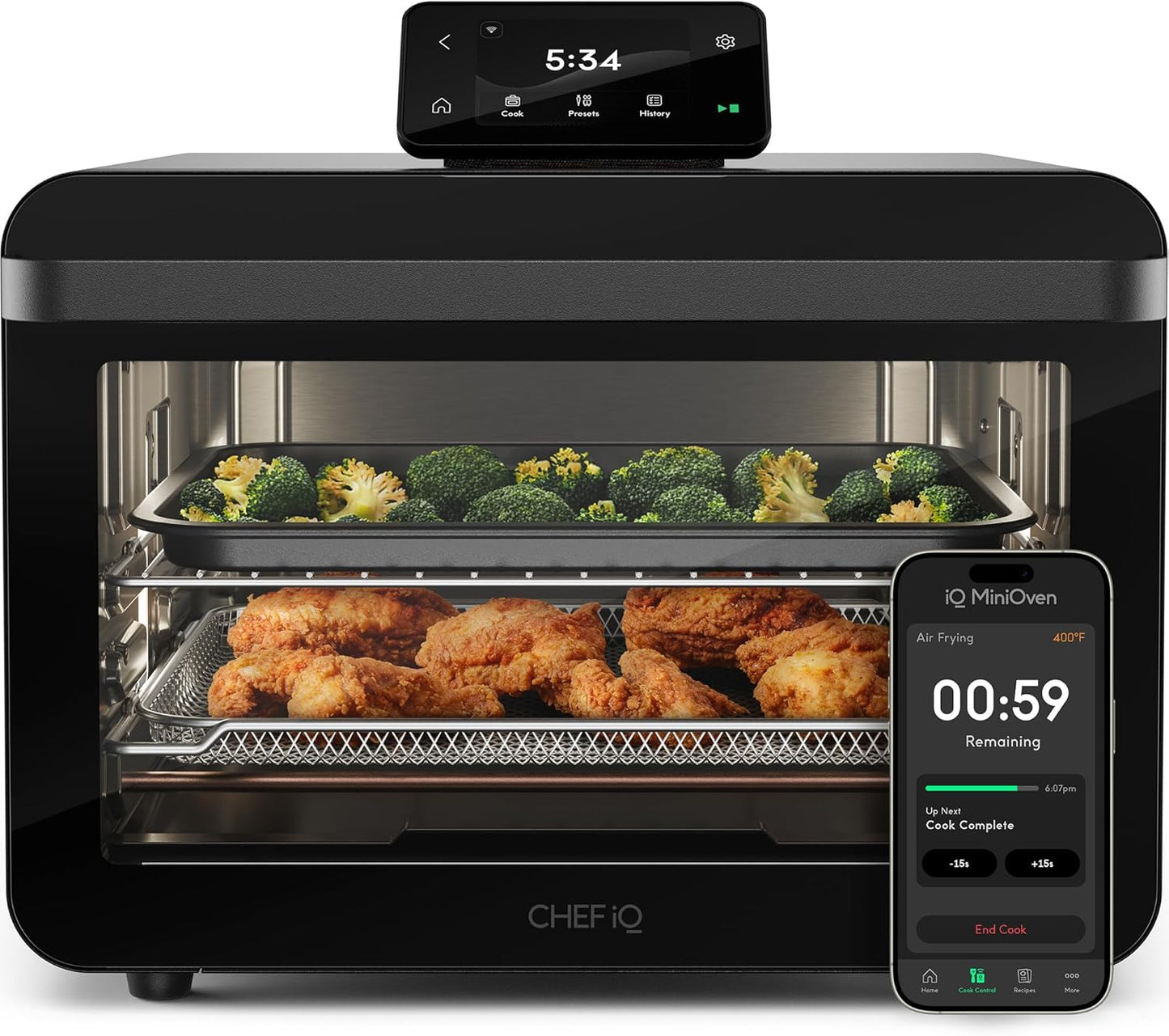CHEF iQ Smart Pressure Cooker with WiFi and Built-in Scale - Easy-to-Use 10-in-1 Multicooker with 500+ Guided Recipes - Rice Cooker, Slow Cooker, Instant Meals for Foodies - 6 Quart - Family Size