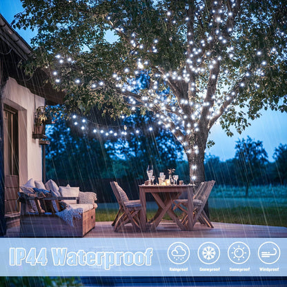 JMEXSUSS 2 Pack 75.5ft Orange Solar Christmas Lights, Total 400 LED Solar String Lights Outdoor Waterproof, 8 Modes Orange Halloween Lights for Tree Patio Garden Thanksgiving Halloween Decorations