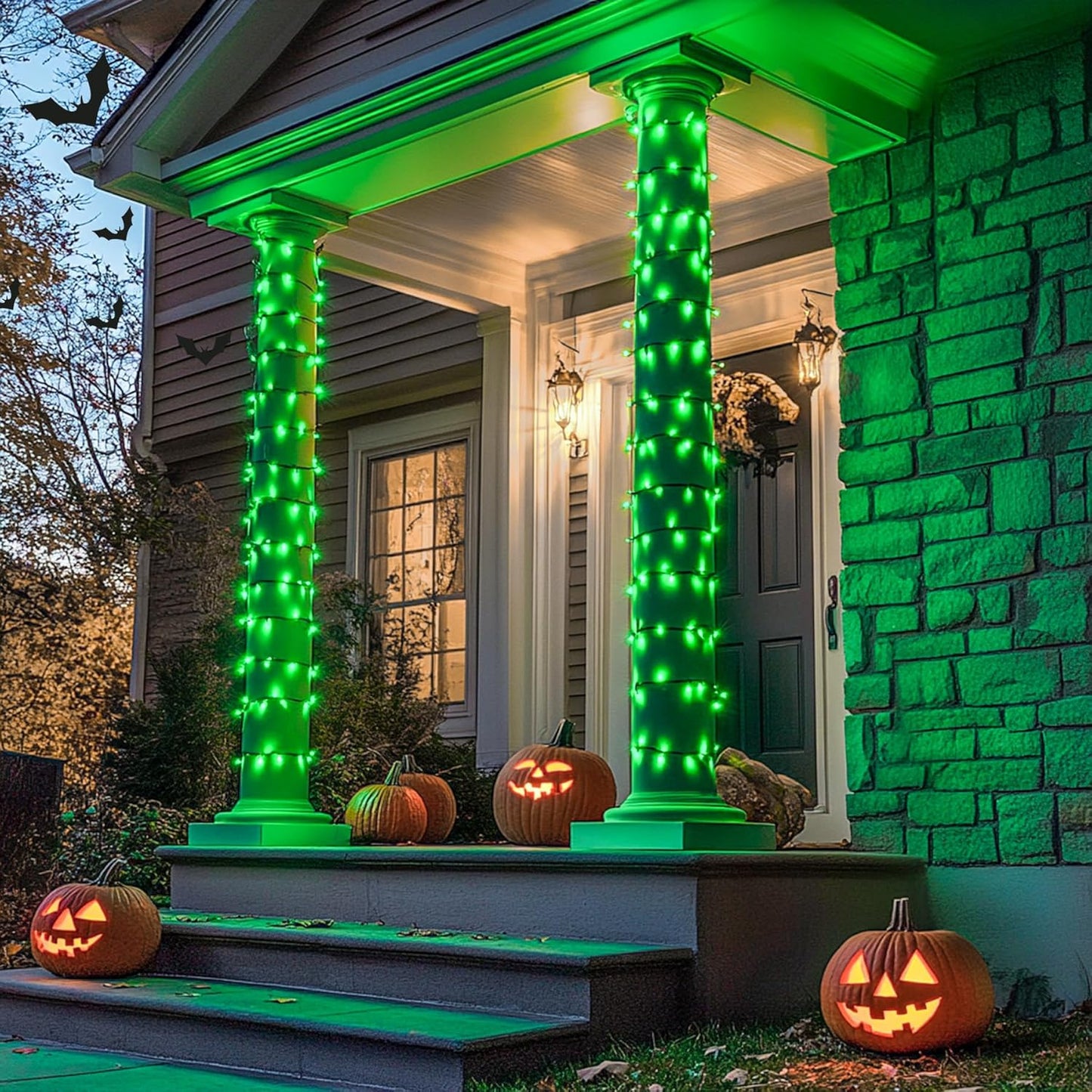 JMEXSUSS 66ft 200 LED Halloween Lights Outdoor, Orange String Lights Clear Wire, 8 Modes Orange Halloween Christmas String Lights Plug in for Tree Indoor Patio Garden Thanksgiving Decorations