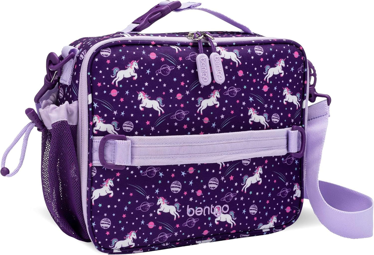 Bentgo® Kids Lunch Bag - Durable, Double Insulated, Water-Resistant Fabric, Interior & Exterior Zippered Pockets, Water Bottle Holder - Ideal for Children 3+ (Shark)