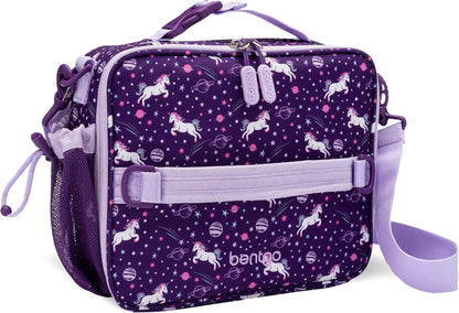 Bentgo® Kids Lunch Bag - Durable, Double Insulated, Water-Resistant Fabric, Interior & Exterior Zippered Pockets, Water Bottle Holder - Ideal for Children 3+ (Shark)