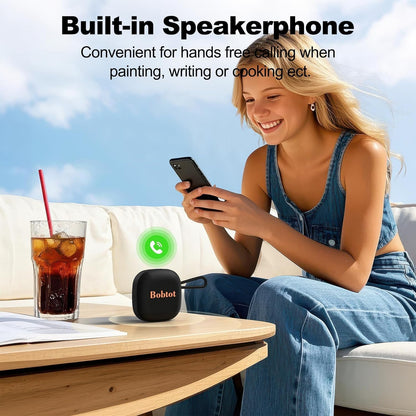 Bobtot Portable Bluetooth Speakers Wireless - IPX7 Waterproof Mini Shower Speaker with 16 Hours Playtime, Loud Stereo Sound, Rich Bass, TWS, Built-in Mic, Small Size for Travel Sport, Green