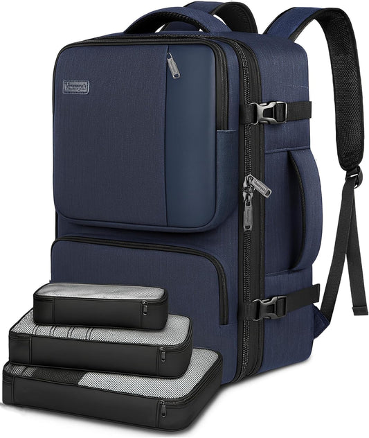 Vancropak Carry on Backpack, Airline Approved 45L Travel Backpack with 3 Packing Cubes - PuriLite