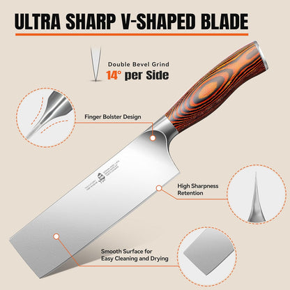 TUO Boning Knife - Razor Sharp Fillet Knife - High Carbon German Stainless Steel Kitchen Cutlery - Pakkawood Handle - Luxurious Gift Box Included - 7 inch - Fiery Phoenix Series