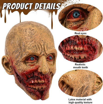 Scary Halloween Zombie Mask Realistic Walking Dead Demon Monster Mask Halloween Costume Cosplay Props