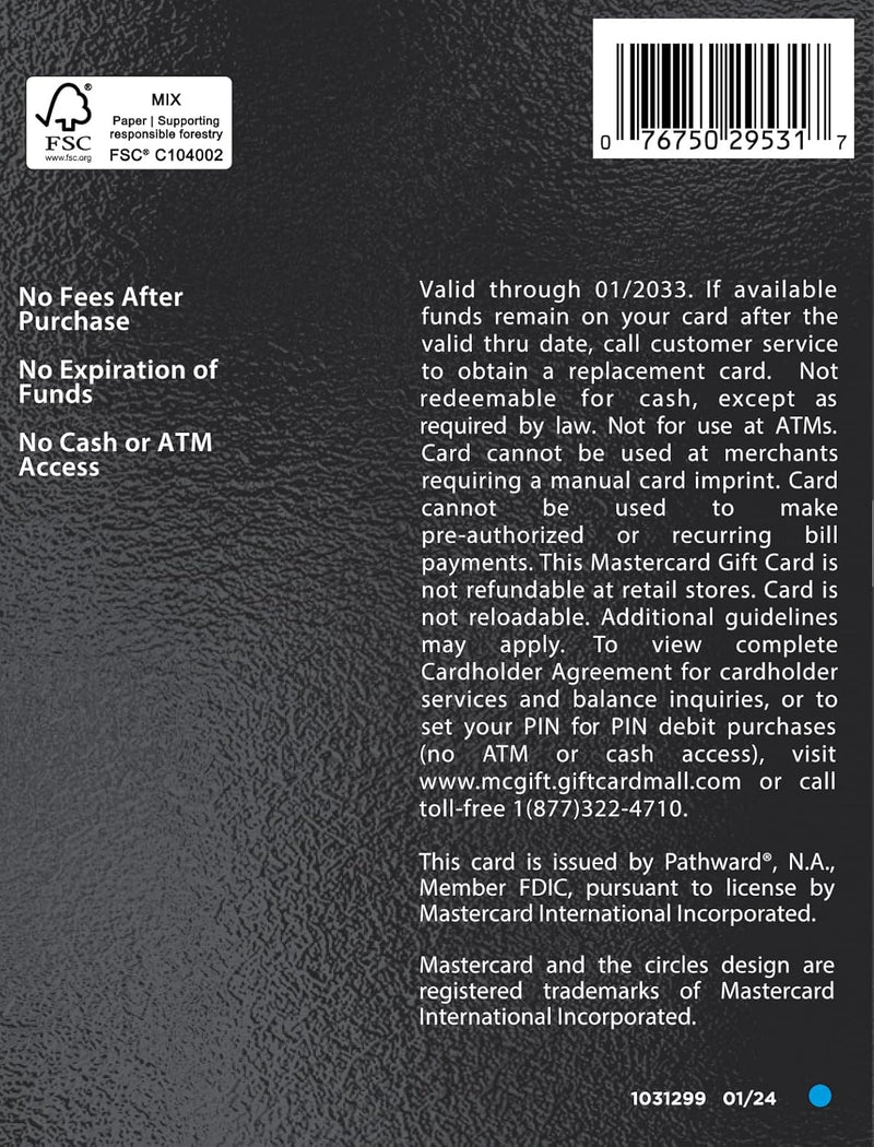 $200 Mastercard Gift Card (plus $6.95 Purchase Fee)