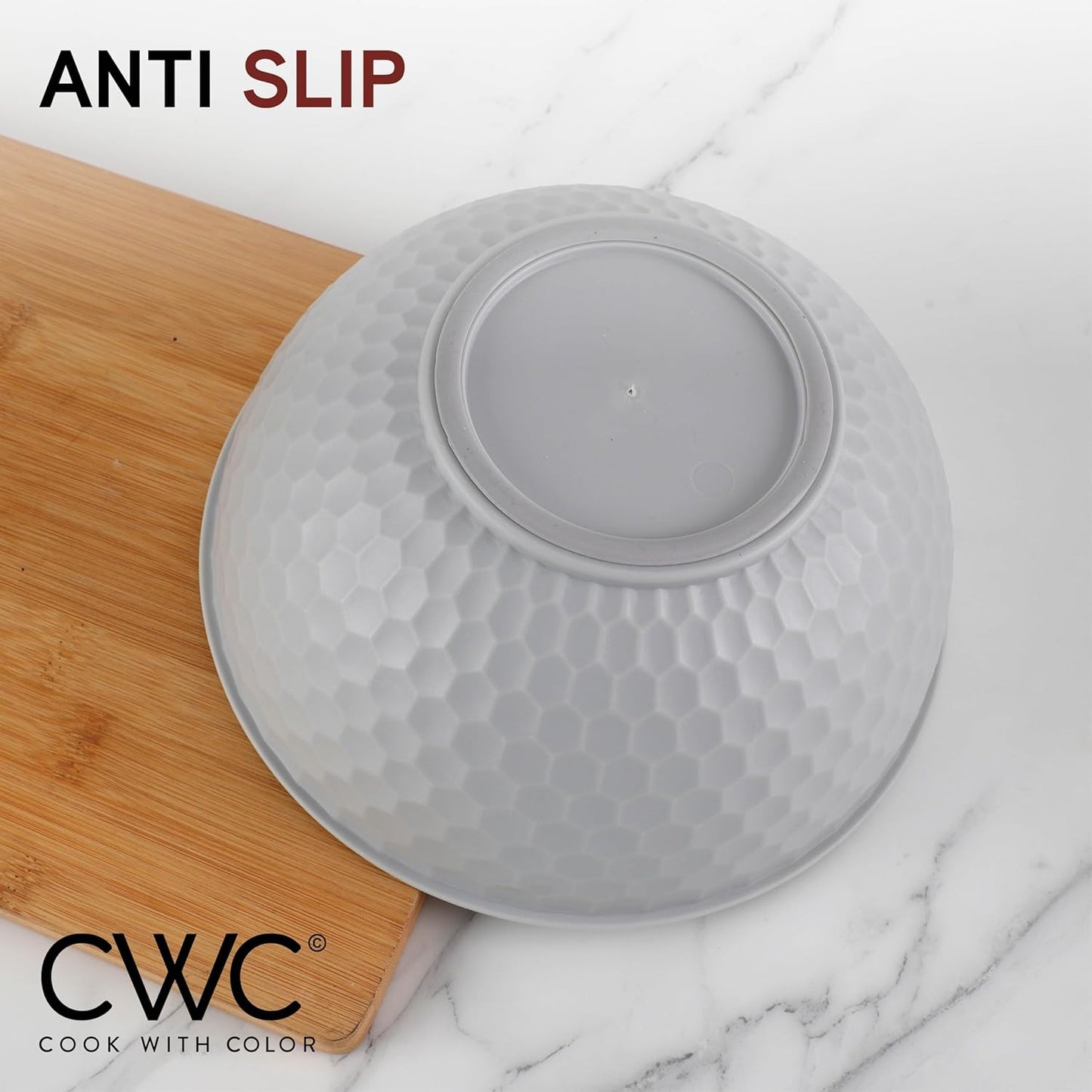 COOK WITH COLOR Mixing Bowls with TPR Lids - 12 Piece Plastic Nesting Bowls Set Includes 6 Prep Bowls and 6 Lids, Microwave Safe Mixing Bowl Set (Mint)