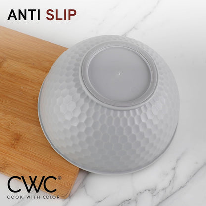 COOK WITH COLOR Mixing Bowls with TPR Lids - 12 Piece Plastic Nesting Bowls Set Includes 6 Prep Bowls and 6 Lids, Microwave Safe Mixing Bowl Set (Mint)