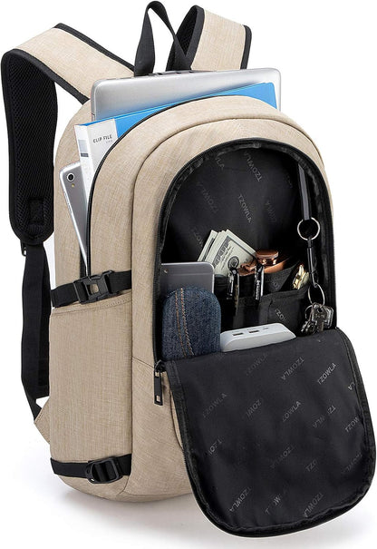 Tzowla Laptop Travel Slim School Backpack Water Resistant Anti-Theft Bag with USB Charging Port and Lock 15.6 Inch Computer Business Backpacks for Men Women College Student Gift,Bookbag Casual Daypack