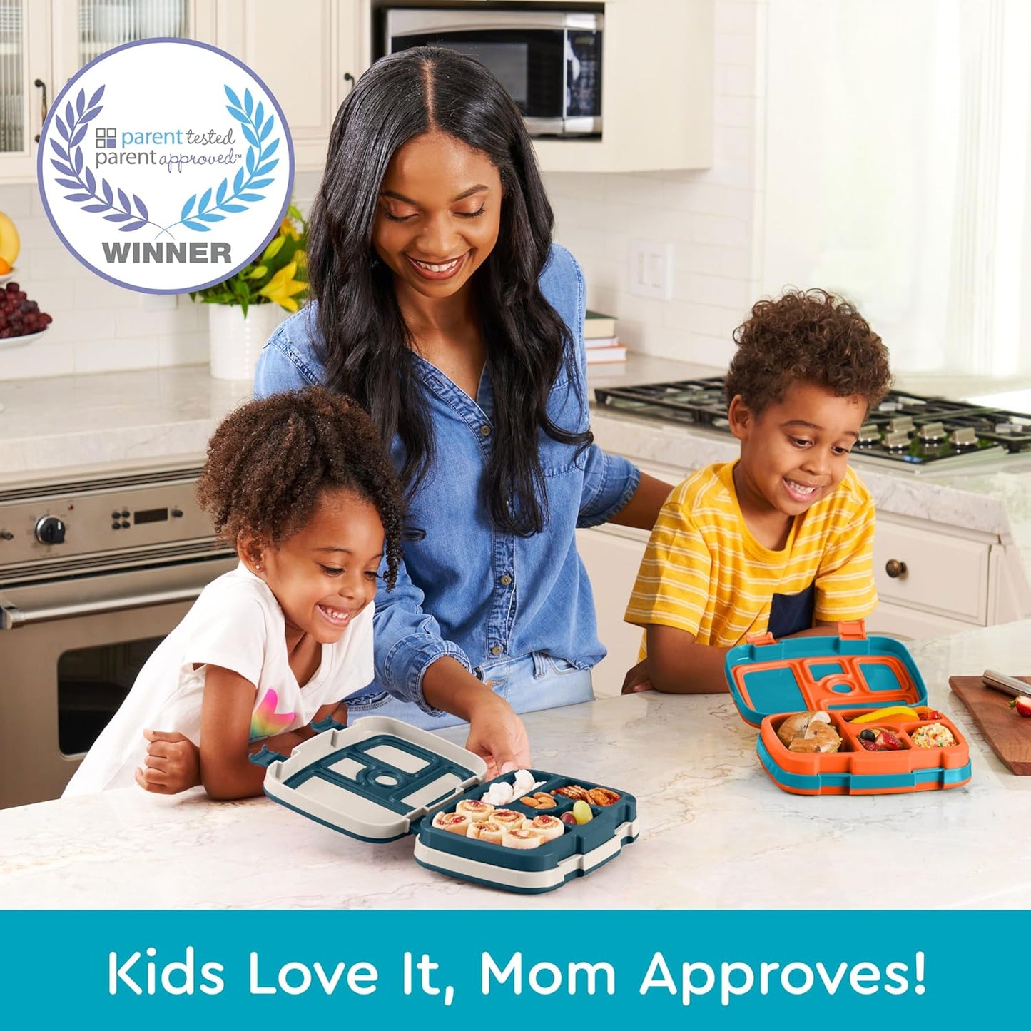 Bentgo Kids Prints Leak-Proof, 5-Compartment Bento-Style Kids Lunch Box - Ideal Portion Sizes for Ages 3-7, Durable, Drop-Proof, Dishwasher Safe, & Made with BPA-Free Materials (Green Rainbow)
